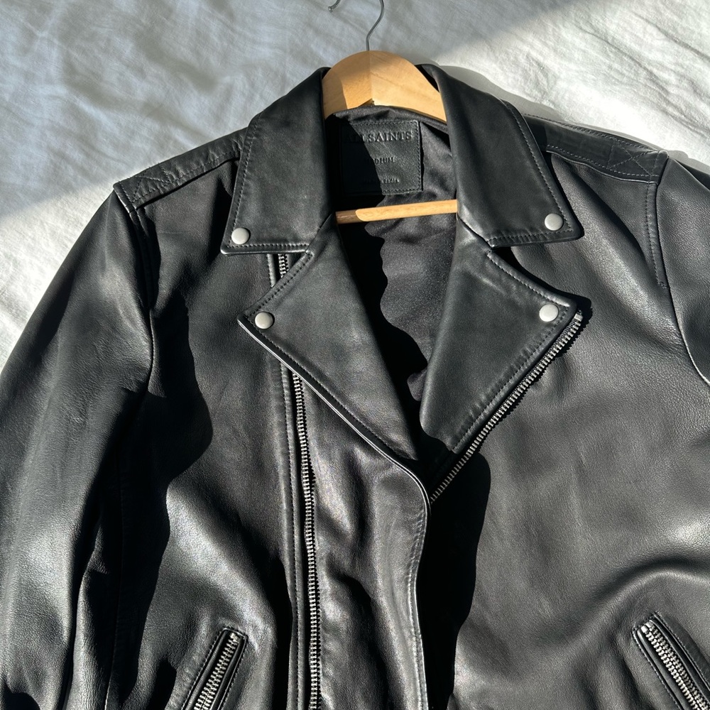 All Saints - Black Leather Biker Jacket *WORN ONCE*